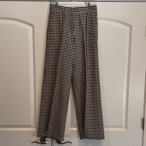 Derek Lam Monochrome Checkered Wide Leg Pants